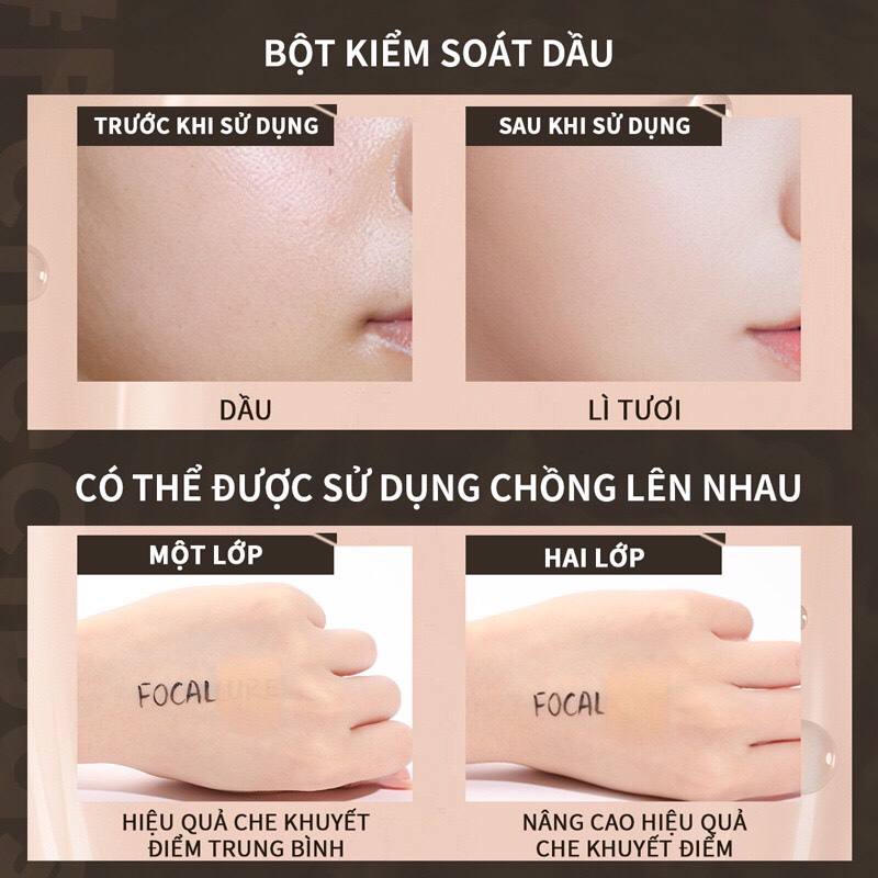 Kem nền FOCALLURE dạng lỏng kiểm soát dầu che lỗ chân lông tự nhiên