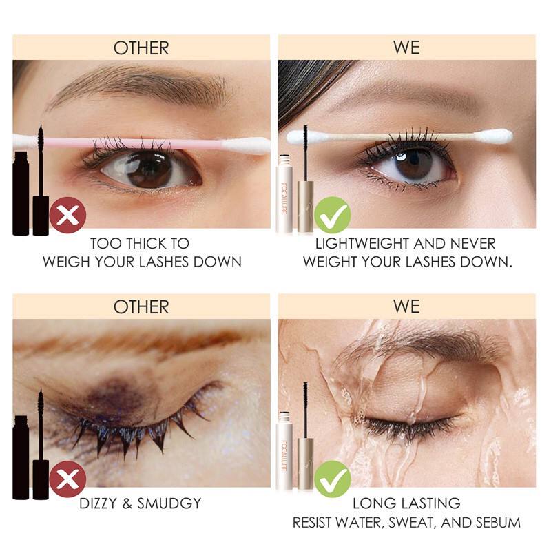 Mascara FOCALLURE đầu cọ mảnh giúp chuốt lông mi dài