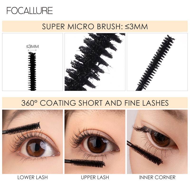 Mascara FOCALLURE đầu cọ mảnh giúp chuốt lông mi dài