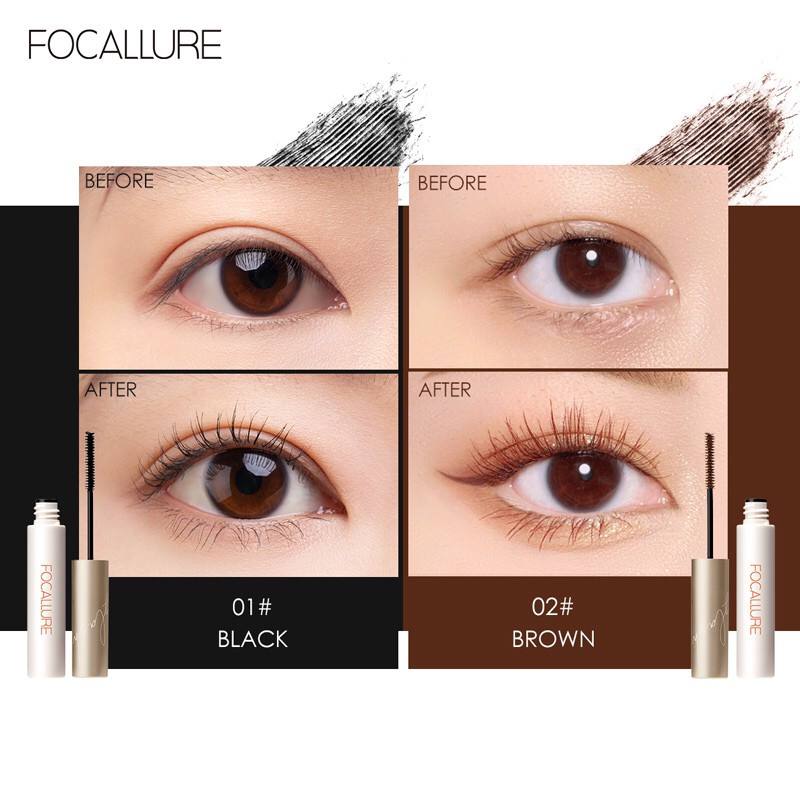 Mascara FOCALLURE đầu cọ mảnh giúp chuốt lông mi dài