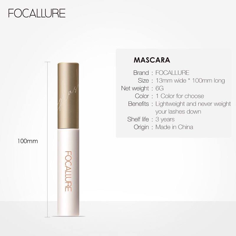 Mascara FOCALLURE đầu cọ mảnh giúp chuốt lông mi dài