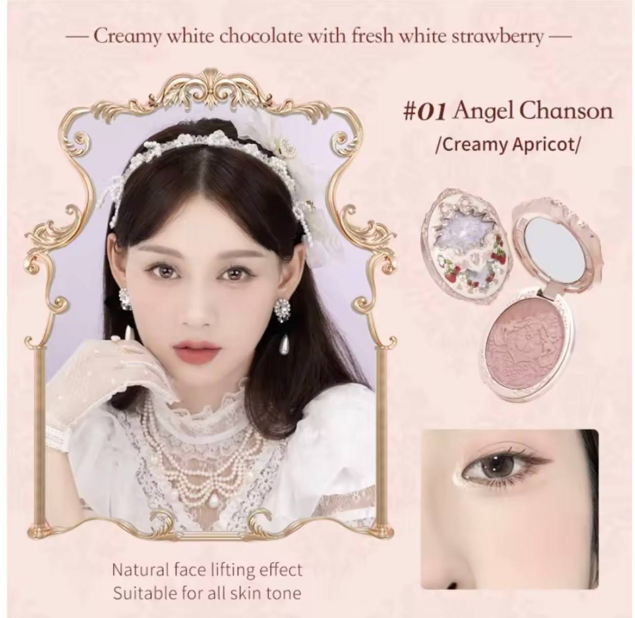 Phấn Má Siêu Xinh Flower Knows Strawberry Rococo Series Embossed Blush