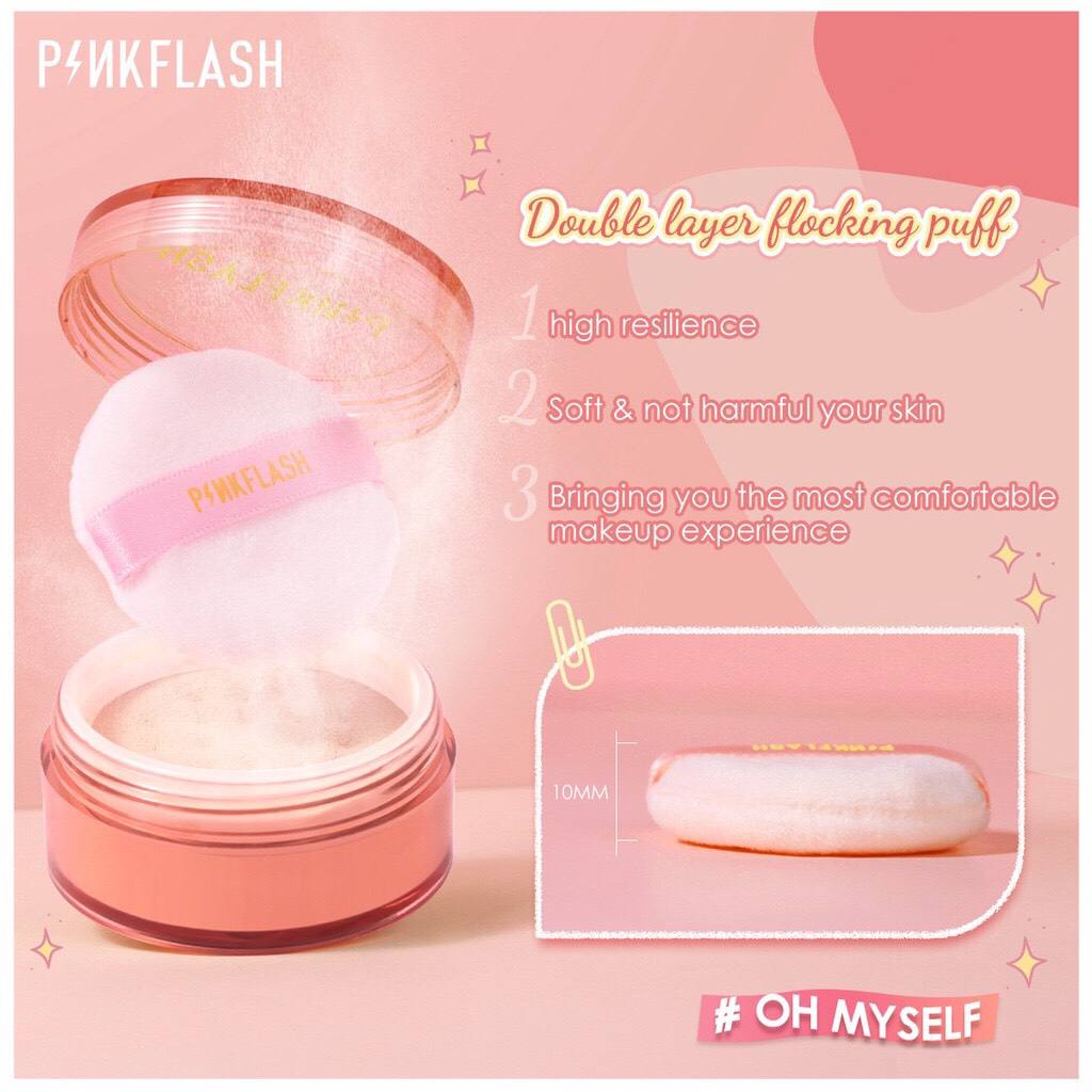 Phấn phủ PINKFLASH dạng bột kiềm dầu lâu trôi