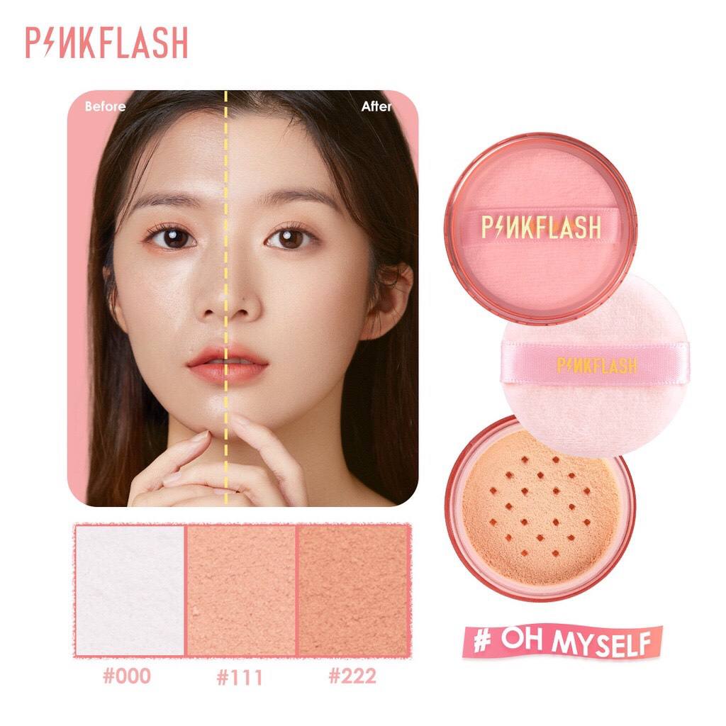 Phấn phủ PINKFLASH dạng bột kiềm dầu lâu trôi