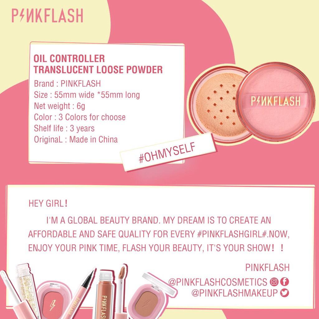 Phấn phủ PINKFLASH dạng bột kiềm dầu lâu trôi