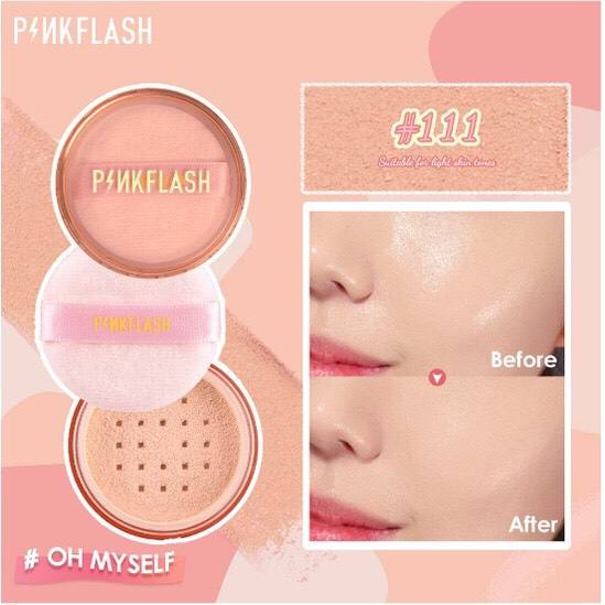 Phấn phủ PINKFLASH dạng bột kiềm dầu lâu trôi