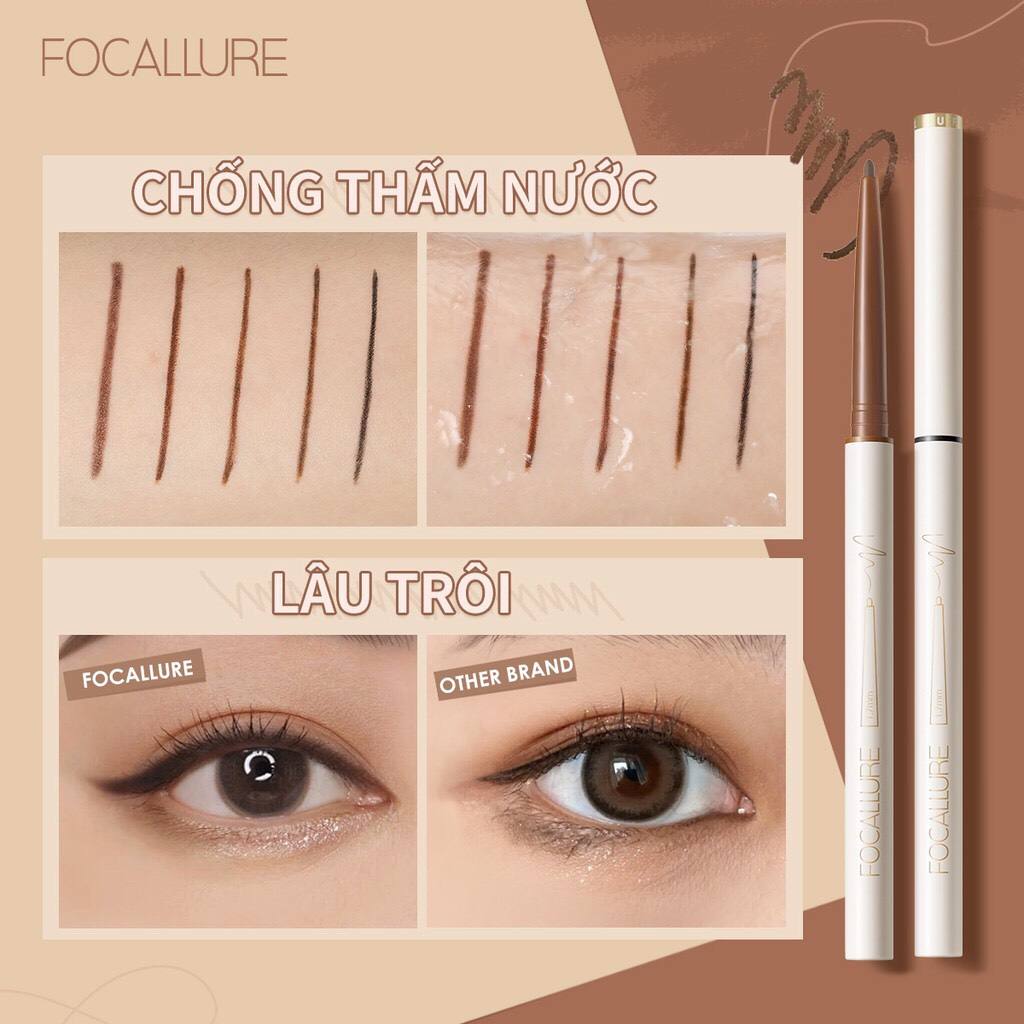 Sáp Kẻ Mắt Focallure Đầu Mảnh 1.7Mm Chống Thấm Nước Lâu Trôi