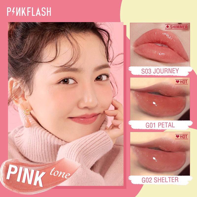 Son bóng dưỡng môi Pinkflash giữ ẩm làm sáng màu môi